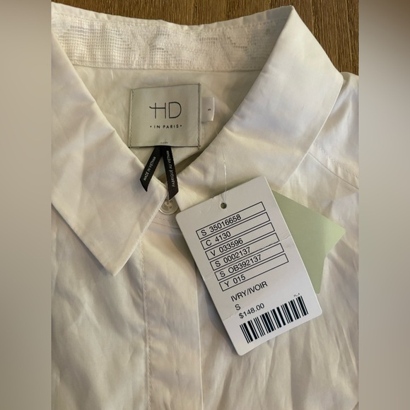 Anthropologie HD in Paris Ivory Lace Poplin Swing Trapeze Dress NWT Size Small - Picture 10 of 13